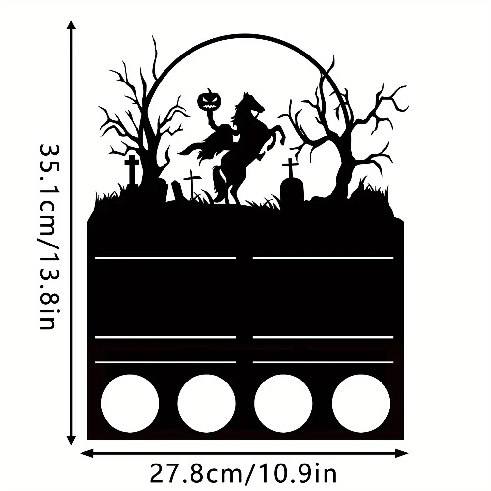 CIFBUY Metal Candlestick Headless Horseman Wrought Iron Candle Holder For Halloween Home Bar Party Decor Spooky Gift