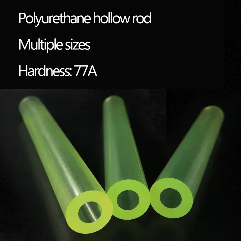Yellow Polyurethane Hollow Rod Gaskets PU Plastic Pipe Bar Shock Absorber With Outer Diameter 16~70mm Inner Hole Aperture 6~40mm