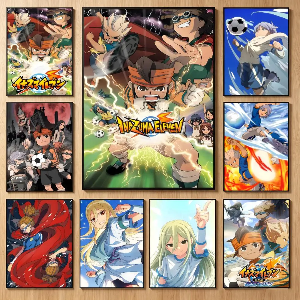 Sports Anime Inazuma Eleven Poster Classic Self-Adhesive PP Wall Sticker for Living Room Bar Decor Gift