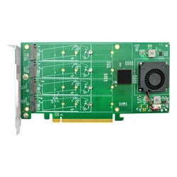 Quad M.2 NVMe SSD PCIe x16 Adapter with PLX 8747 PCI Express 3.0 x16 Switch to 4 Ports M.2 Adapter Card-