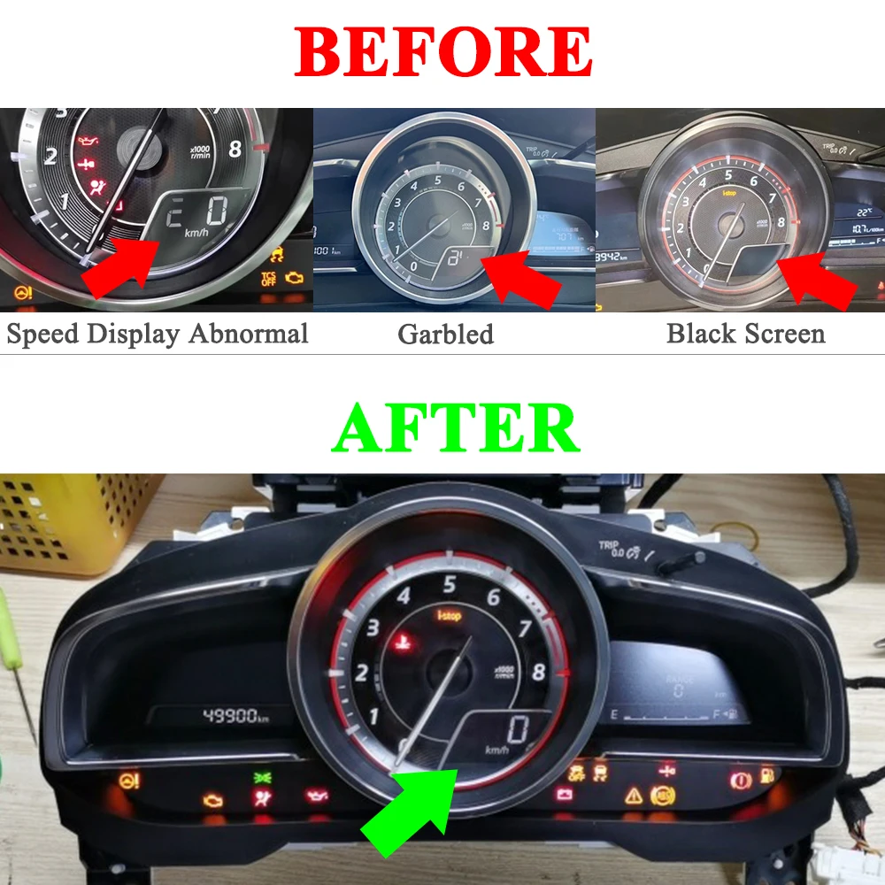 마쯔다 CX3 DK 2 데미오 DJ 3 악셀라 BM BN 용 자동차 대시 속도계 계기판 블랙 스크린 오류 수리 IC 칩 전원 모듈 PT6522Q