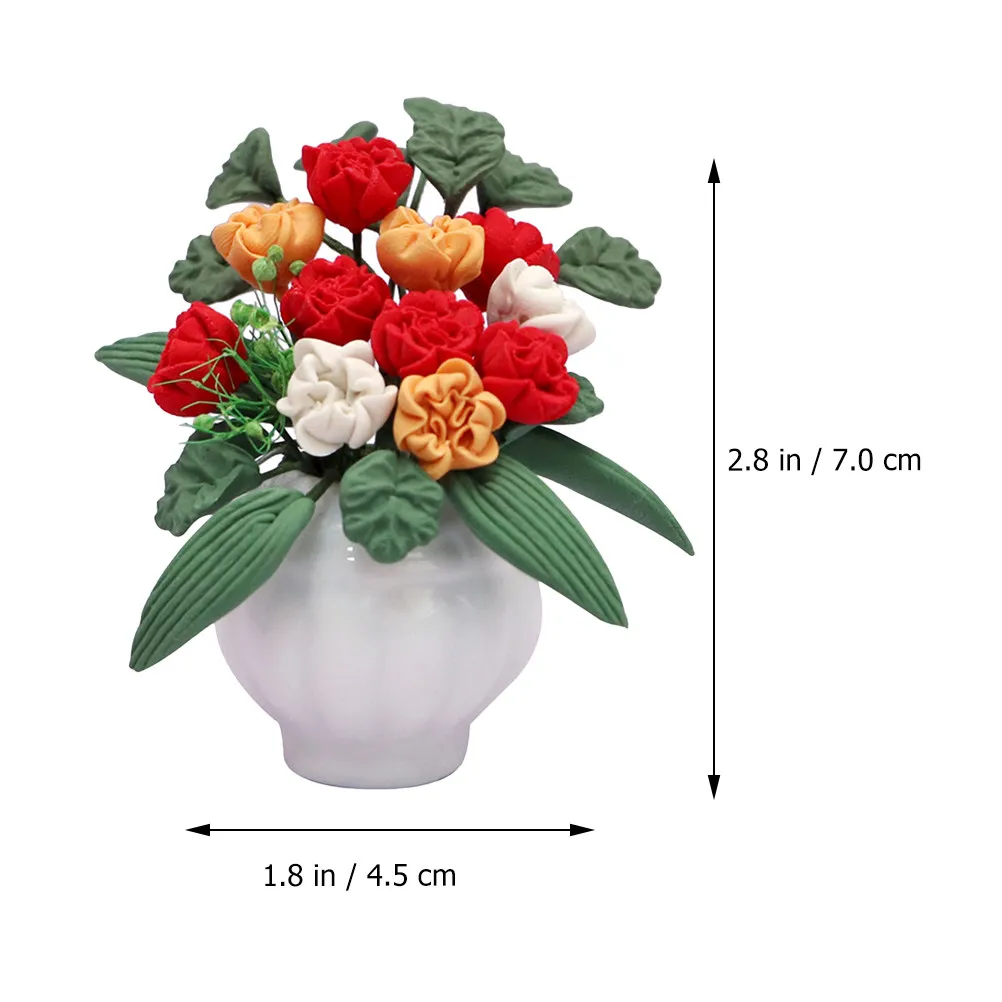 1Pcs Mini Simulation Flower Mini Flower Pot Artificial Plant Small Desktop Decor Decorative Potted Plants Playhouse Garden