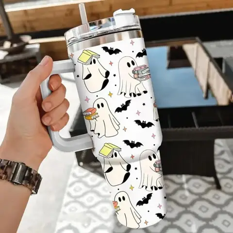 भूत पढ़ने वाला टम्बलर 40 औंस हैंडल के साथ - हैलोवीन रसोई सजावट, दोस्त के लिए पुस्तक पाठक उपहार, माँ, पिताजी, बहन के लिए उपहार 8 best sales शिक्षक कप - №5