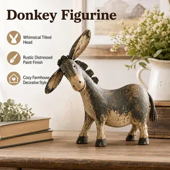 Rustic Donkey Farmhouse Figurine 1