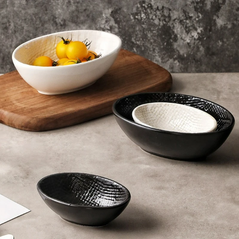 

Ceramic Snack Plates Sauce Bowls Dipping Soy Fruit Salad Bowl Dessert Plates Restaurant Hotel Tableware Decorative Accessories