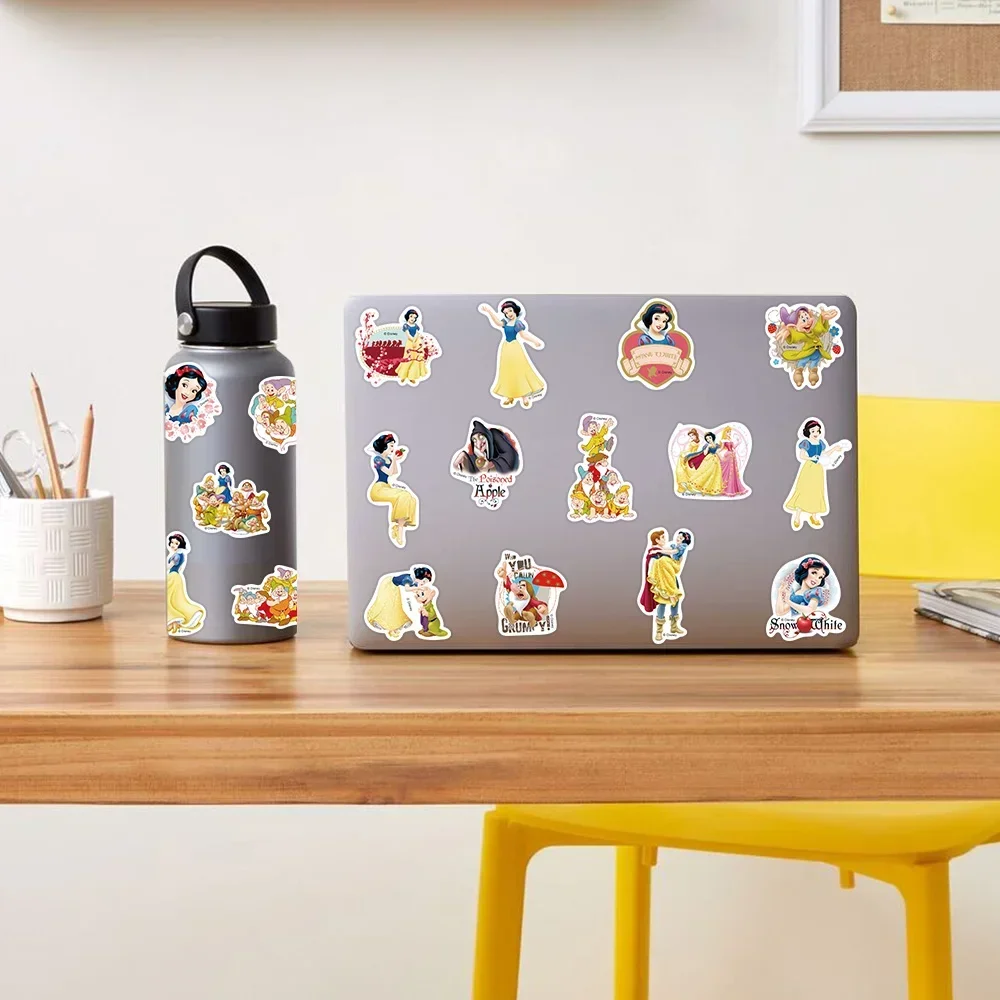 50PCS Disney Cartoon Anime Stickers Kawaii Snow White Graffiti Decals for Skateboard Bicycle Luggage Guitar Laptop Kids Sticker