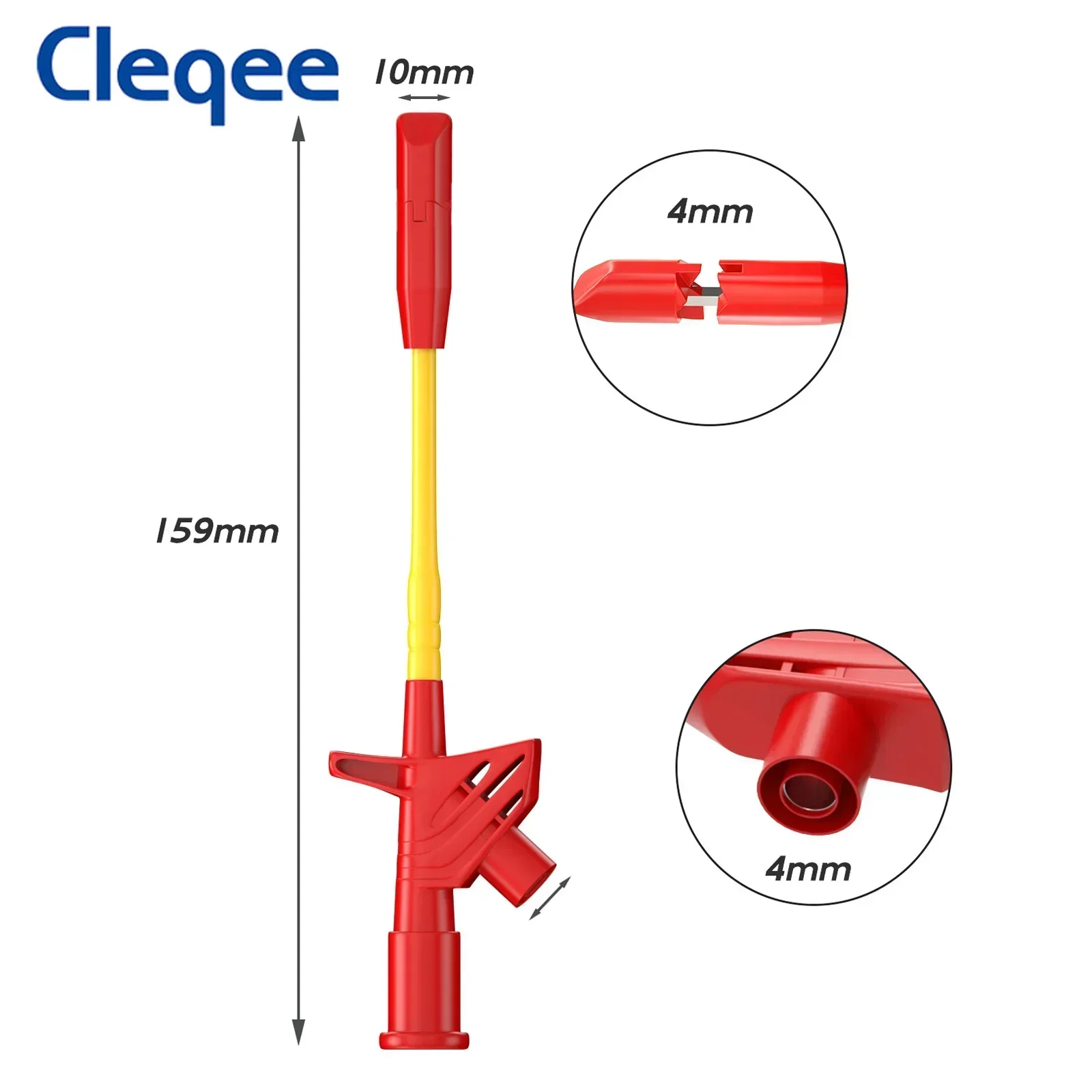 

Cleqee P5005 2pcs Professional Test Hook Clip Quick Wire Piercing Probe Multimeter Needles with 4mm Socket Automotive Tool