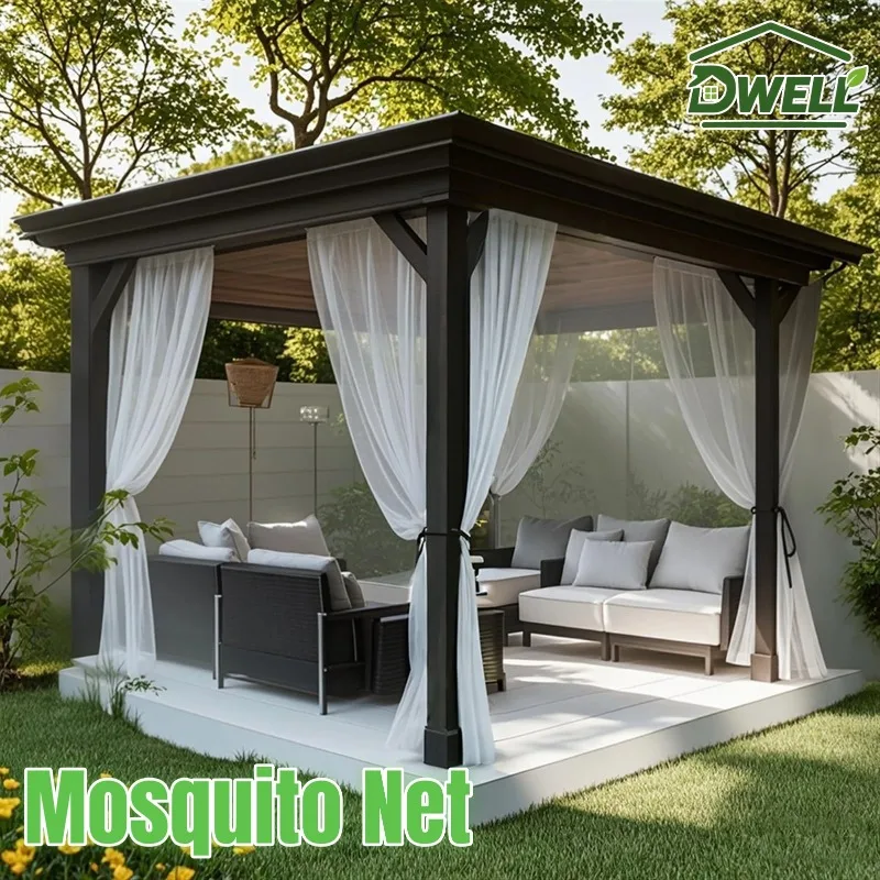 Outdoor Mosquito Net Curtain Mesh Screen Rod Pocket Sheer Curtain for Patio Garden Balcony Pergola Gazebo Sunroom Privacy Divide