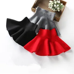 Kids Girls Korean Version Half Length Skirt Spring  Autumn Little Girl High Waisted Black Short Skirt Children's Skirt Costume