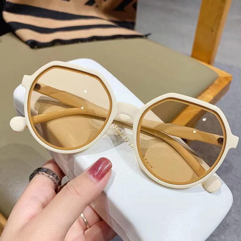 New Korean Style Vintage Geometry Shape Frame Sunshade Glasses For Men Women Sunglasses Fashion Frame Glasses UV Protection