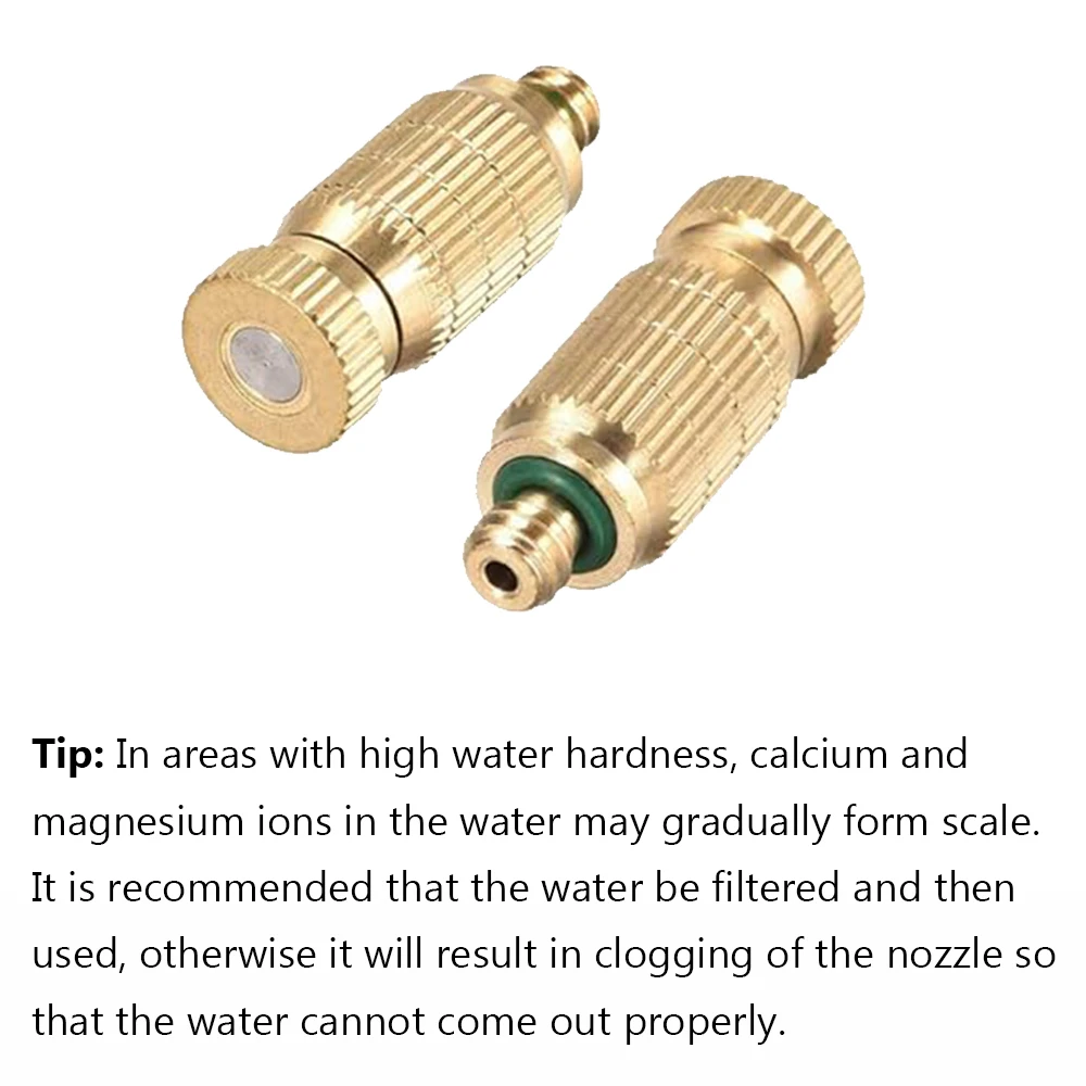 2Pcs High Pressure Nozzle Misting Nozzles Anti-Drip Mister Brass Spray Industry Cooling Garden Irrigation Landscaping Sprayer