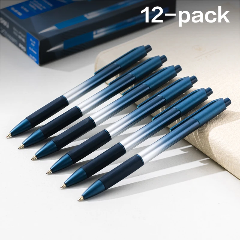 DELI Ballpoint Pens 0.7 mm Smooth Writing Signing Ball Pen Black Blue Office School Stationery