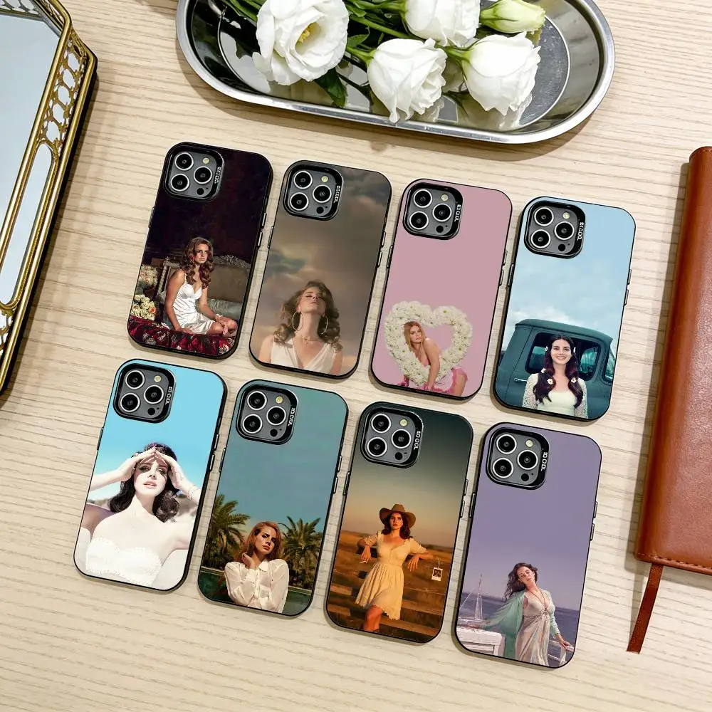 

L-Lana D-Del Rey Phone Case For iPhone17,16,15,14,13,12,11 Plus,Pro Max Black Candy silver phone case