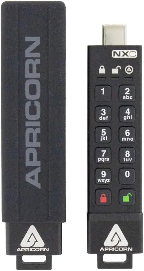 

USB-накопитель 3.2 Type-C на 128 ГБ с аппаратным шифрованием 256 бит, сертифицированный по FIPS 140-3 Level 3, черный