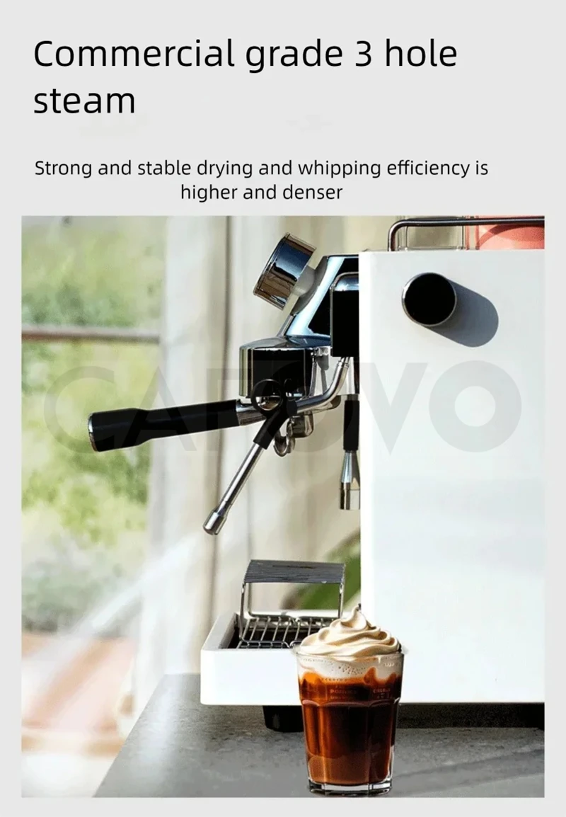 CAFOVO CM6005 ماكينة إسبريسو 3100 واط مضخة مزدوجة غلاية ثلاثية PID التحكم في درجة الحرارة 3 حفرة عصا البخار مقهى الاستخدام المنزلي التجاري
