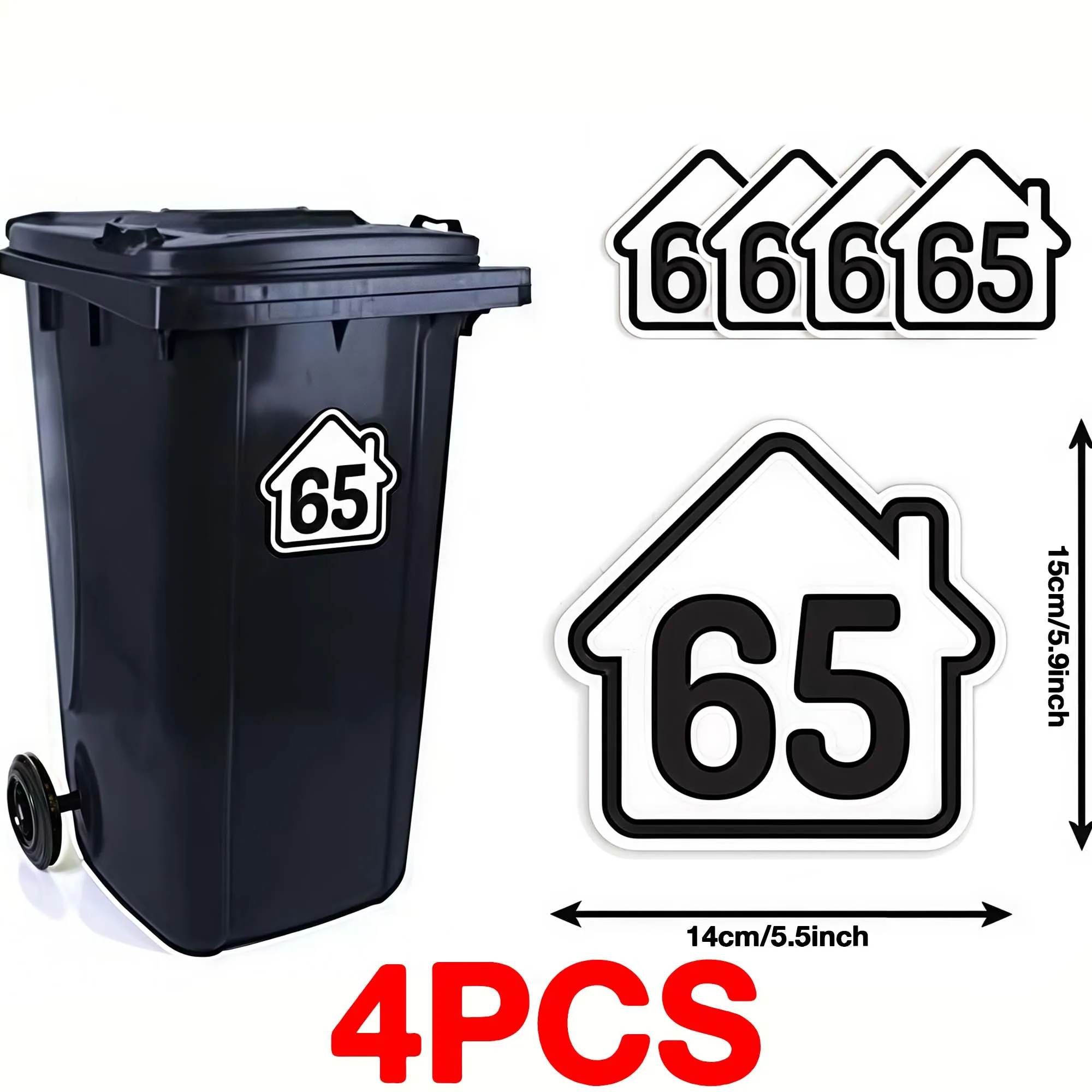 4 stuks/vel huispatroon aangepaste straatnaam en nummer DIY prullenbak sticker zelfklevende waterdichte gepersonaliseerde vinyl sticker