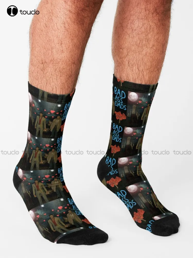 Yakuza Kiwami Bad Ass Dads Yakuza Goro Majima Kiryu Kazuma Socks Mens Black Socks Street Skateboard Socks Creative Funny Socks