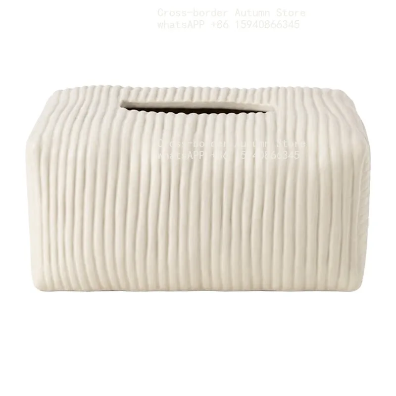 Cream wind ceramic tissue box household living room coffee table personalized high-value pumping carton decoration