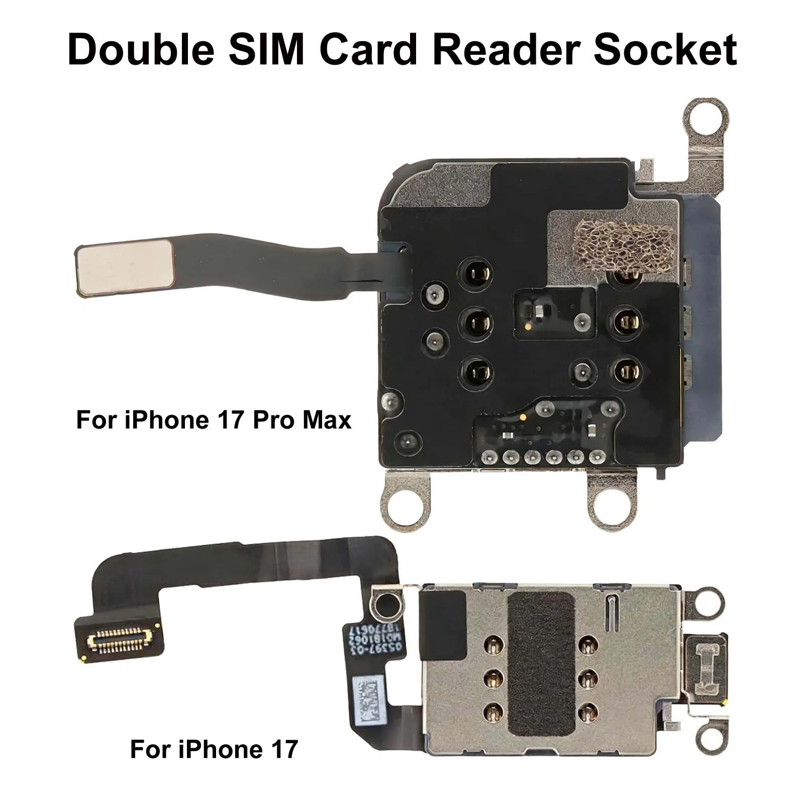 For iPhone 17 Pro Max / 17 Double SIM Card Reader Socket SIM Card Holder Dual SIM Slot Connector Flex Cable