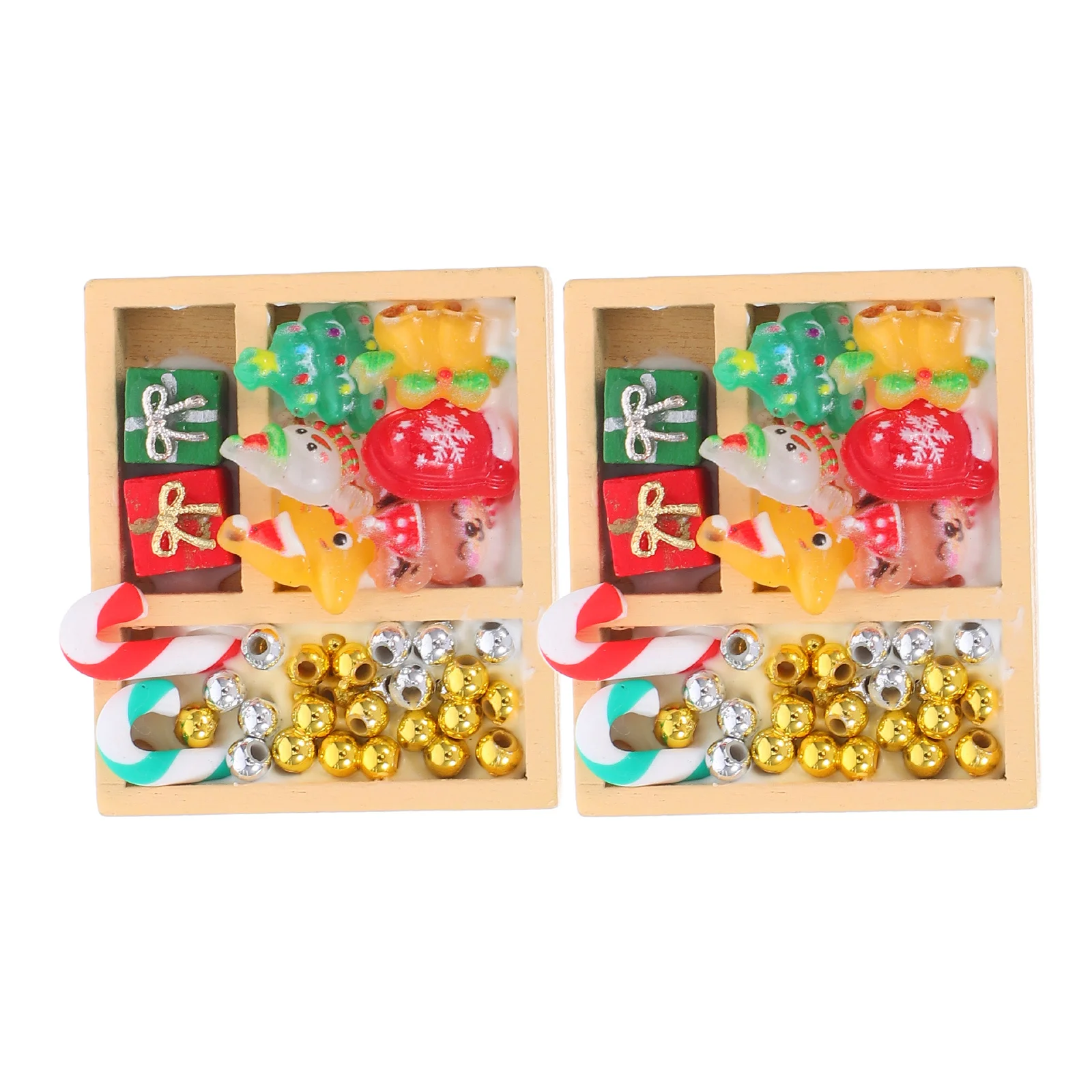 

2Pcs Holiday Candy Miniatures Christmas Decoration Mini Sweet Ornaments for Dollhouse Accessories Festive Setup