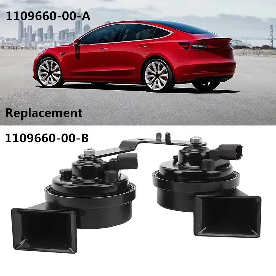 

New! Car Snail Horn Dual Tone Snail Horn with Bracket High Low Tone Replacement 1109660 00 B 1109660-00-B For Tesla MODEL 3