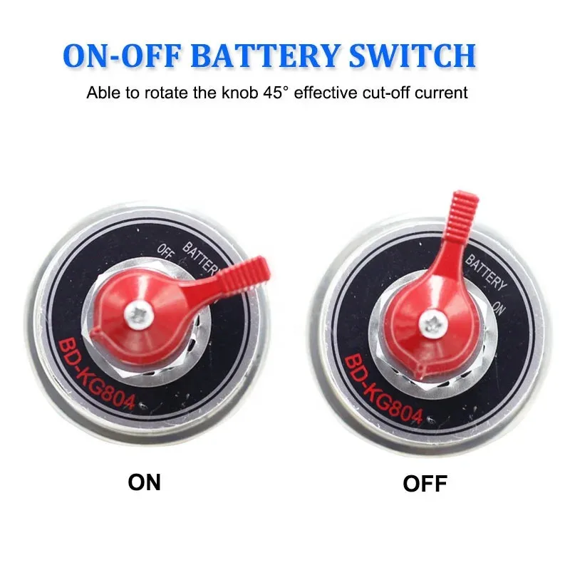 300A Red Handle Master Battery Disconnect ตัดปิด 2 โพสต์ SPST Kill Switch สําหรับรถยนต์
