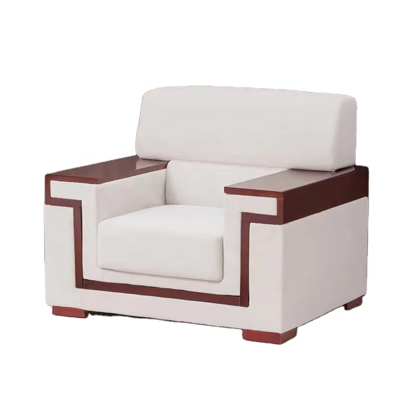 

Meeting Sofa in VIP Reception Room Office Sofa Single Seat Fabric Sofa and Tea Table Combination