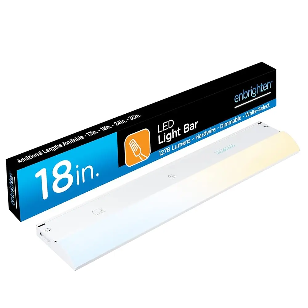 

18 H Hardwired Under Cabinet Lights, 1275 Lumens, Five White Settings From (2700K-6500K), Full Range Dimmable, Under Counter