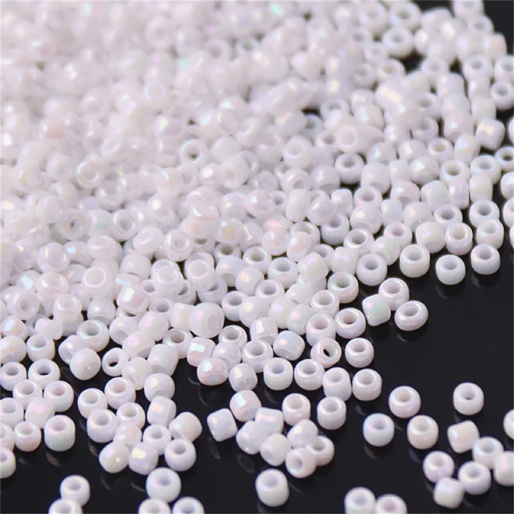 White Series Czech Glass Seedbeads Multi Size 1.5mm 2mm 3mm 4mm Round Spacer Beads For DIY Jewelry Making Garments Accessories