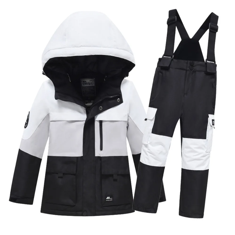 2026 New Kids Ski Suit, Waterproof Windproof Cargo Style Snowboarding Jacket and Pants Set for Boys and Girls