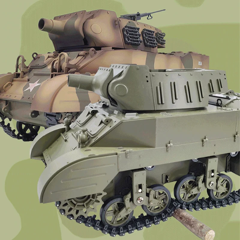 US M8 Self-Propelled Artillery 1/16 Open Cockpit Electric Remote Control Tank Military Model Toy Gun Barrel Extendable RTR