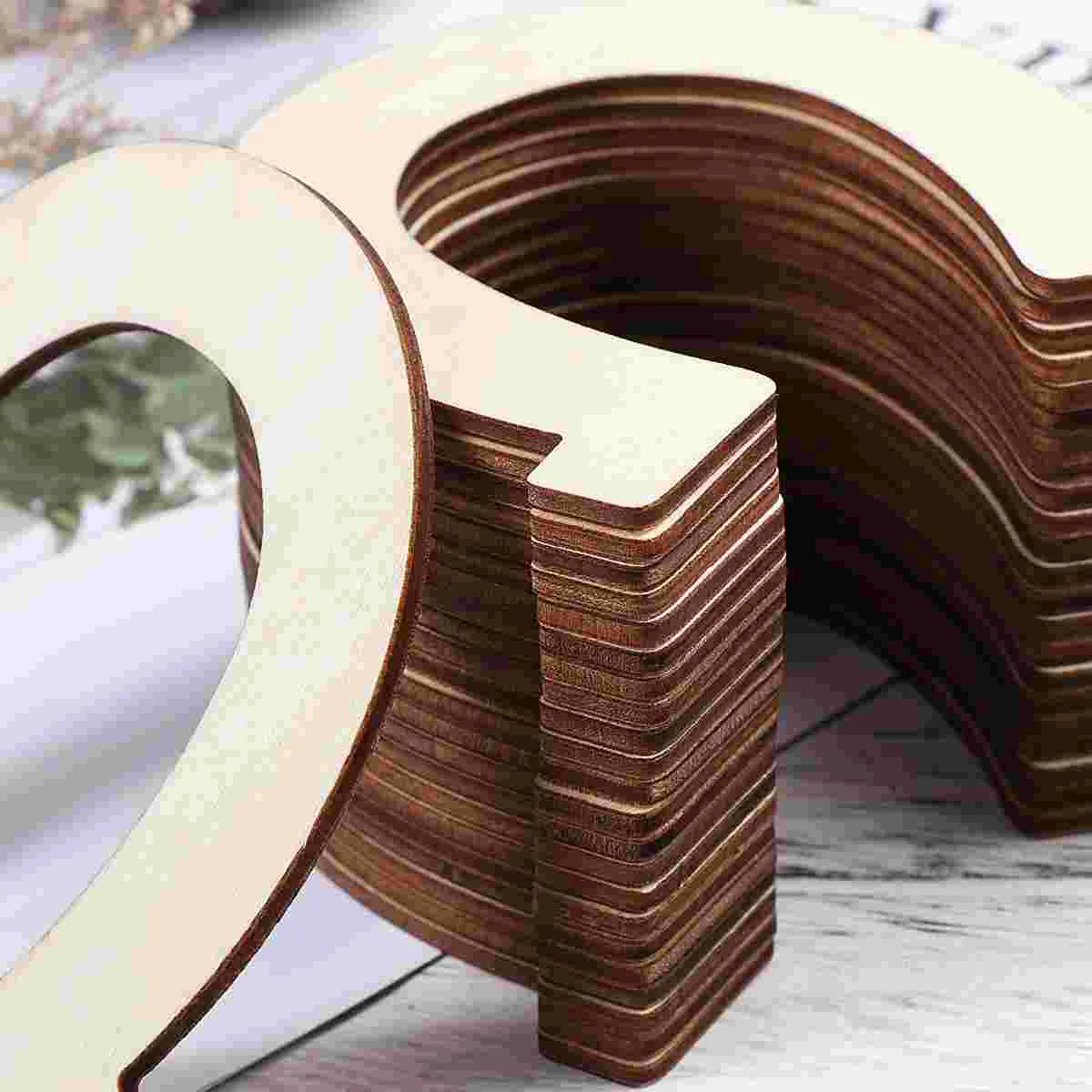 Healifty 24PCS DIY Wooden Large Unpainted Cut Horseshoe Unfinished Wood Cutouts Horseshoe Natural Chip to or