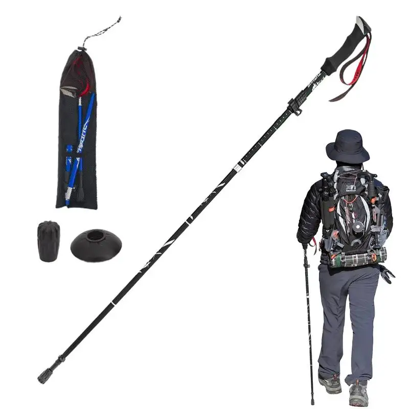 Trekking Poles Colorful Aluminum Alloy Poles For Trekking Ultralight Folding Walking Sticks Hiking Gear For Backpacking Camping