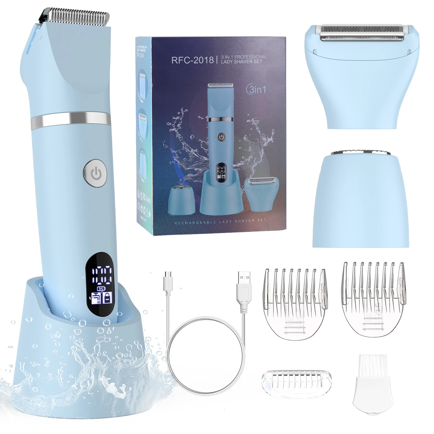 Neuer 3-in-1 Damen-Haarentferner Rasierer Trimmer Multifunktions-Set für den Heimgebrauch Vollständig Waschbarer Augenbrauen-Trimmer