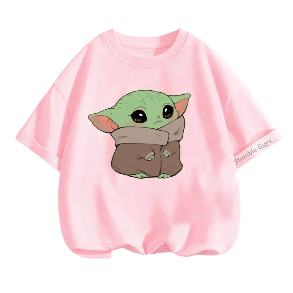 Summer 3-14y Kids Clothes Short Sleeve Ugly Cute Yoda Boys Girls Basic Jumper Teen T-shirt Youth sports Star Wars top top