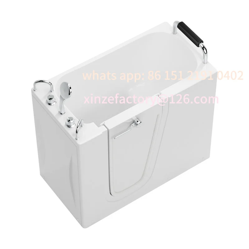 حوض استحمام خاص قابل للتخصيص، باب داخلي، حوض استحمام يمكن الوصول إليه، شقة صغيرة من الأكريليك، حوض استحمام مساعد