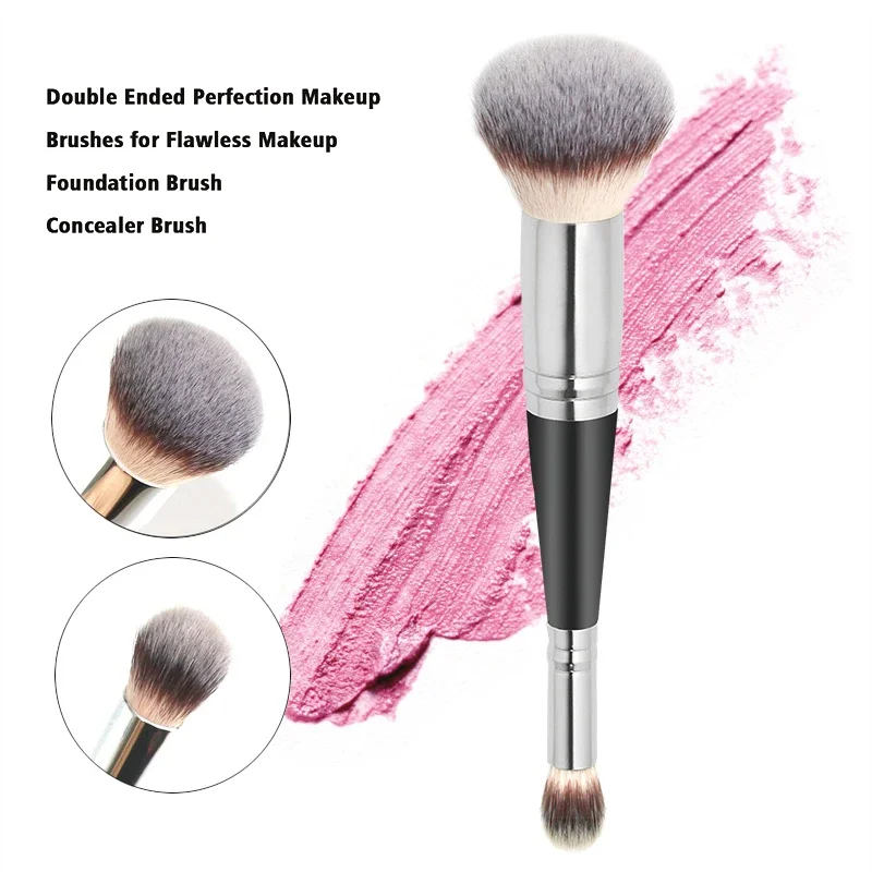 Karsyngirl 1Pcs Dubbele Hoofd Make-Up Kwasten Shadow Highlighter Poeder Foundation Concealer Blush Facial Borstel Beauty Tools