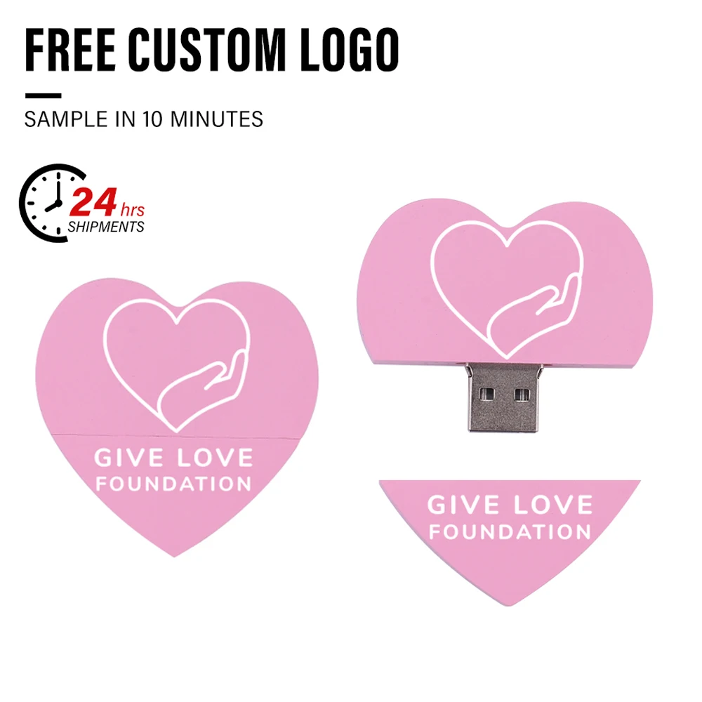 

Colorful Heart USB Flash Drive 128GB Free Custom Logo Pen Drive 64GB 100% Real Capacity Memory Stick 32GB 16GB Creative Gift