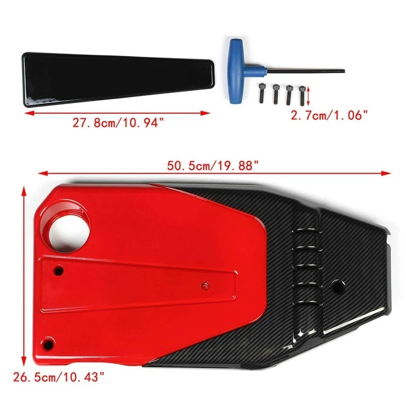 

NEW-Car Engine Cover Bonnet Hood ABS Carbon Fiber Style Fit For Honda Civic Accord 10Th 2016-2018