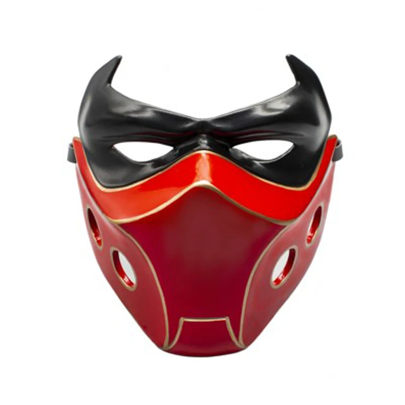 Red Hood Mask Bat Red Hood Helmet Man Full Head Resin Villain Cosplay Costume Prop Replica Fancy Party Headwear