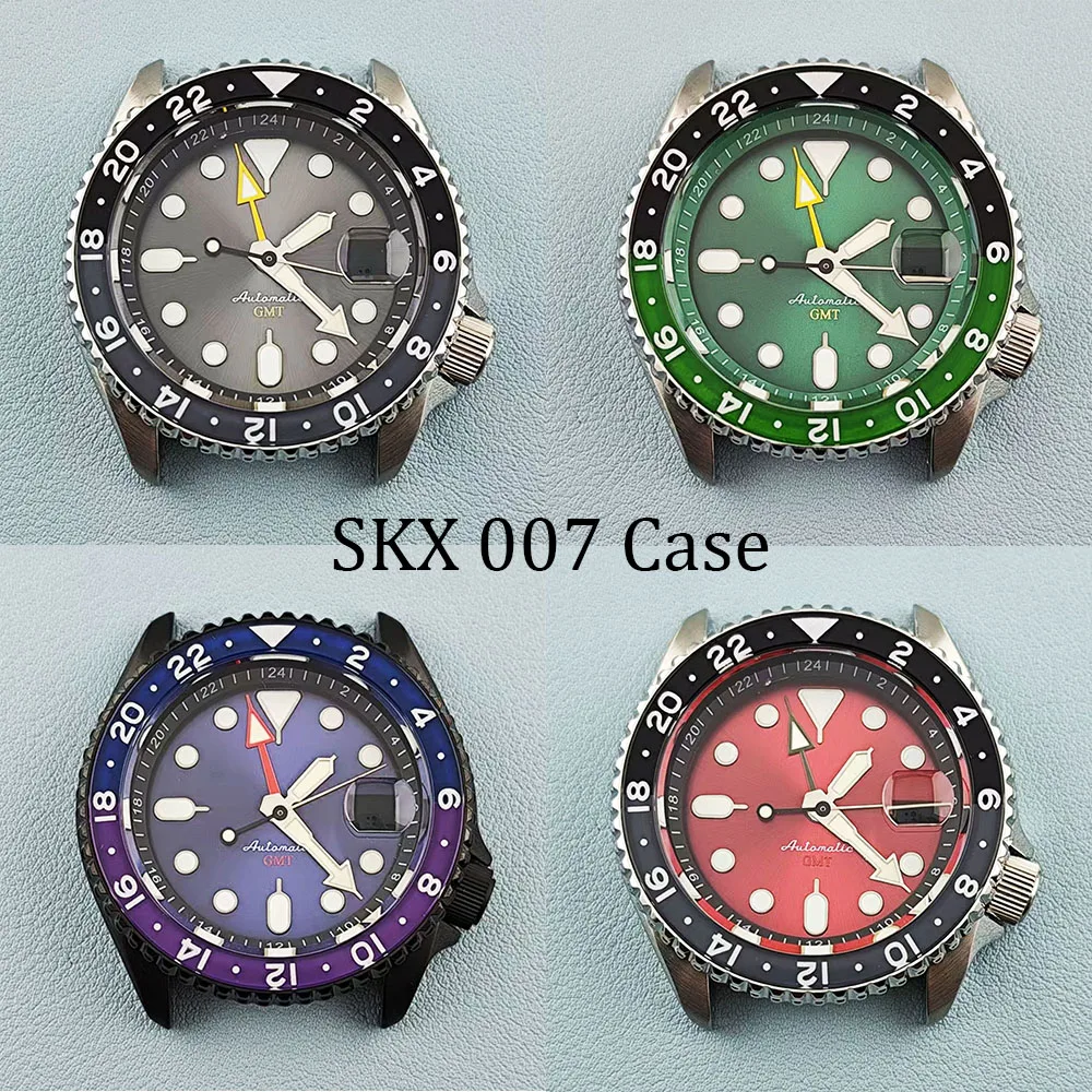 

Корпус SKX007, корпус 41 мм, мужские часы, корпус из нержавеющей стали, циферблат с индивидуальным логотипом, подходит для часов с механизмом NH34/35/36 3,8H, аксессуары