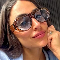 Retro luxury pilot brand designer sunglasses new outdoor men's and women's sunglasses fashionable large frame pop punk sunglasse