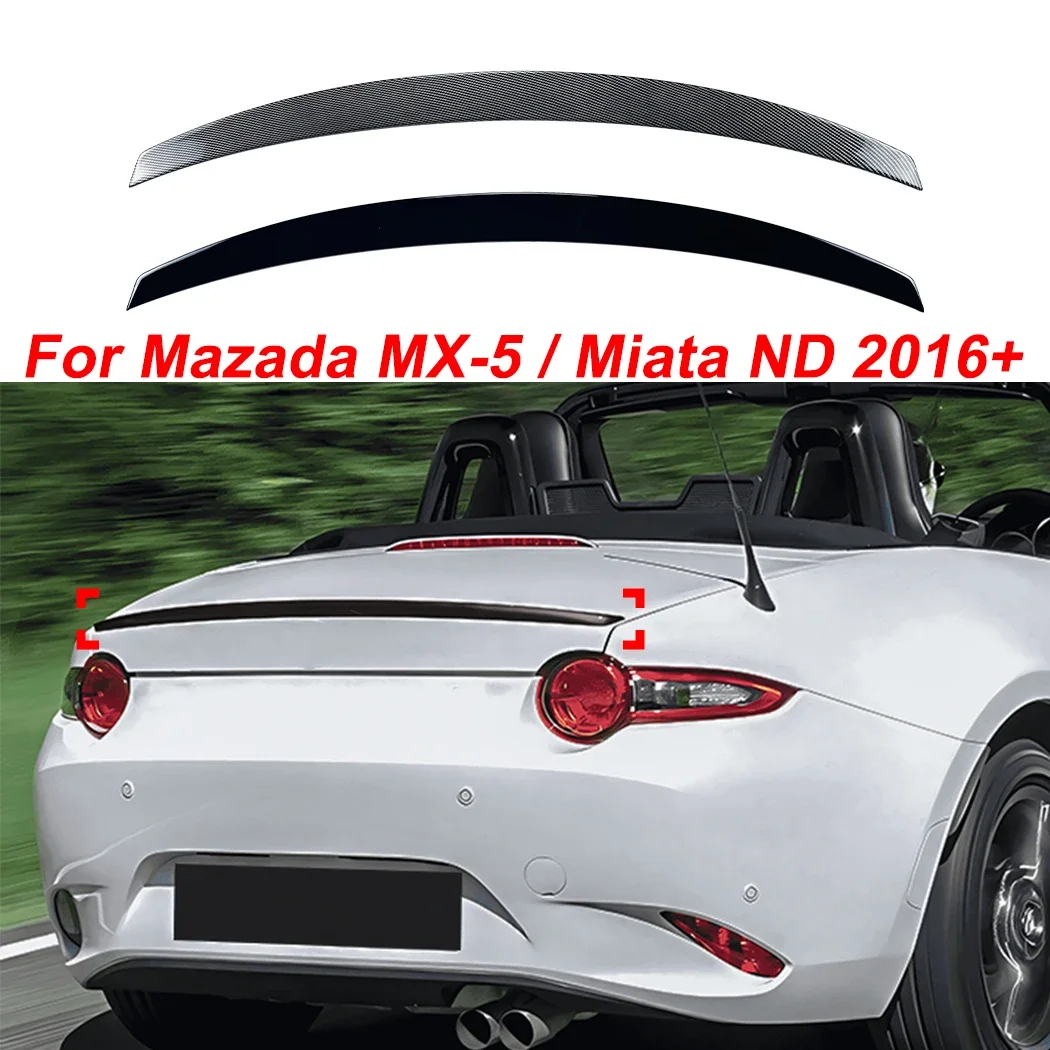 Rear Spoiler For Mazada MX-5 / Miata ND 2016+ Car Splitter Spoiler Body Kit Gloss Black/Carbon Look High-quality ABS Plastic