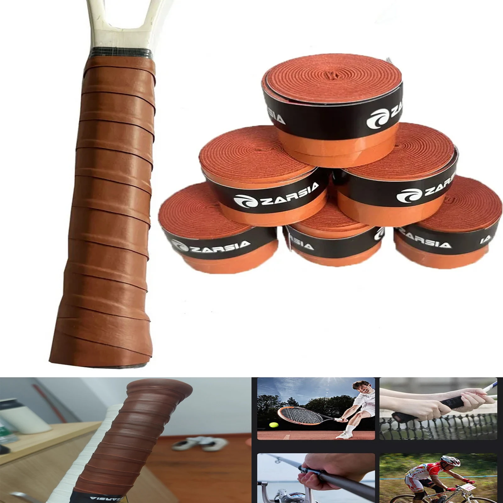 

6X ручка для бадминтона, липкая противоскользящая ручка для теннисной ракетки, пот, коричневая, в стиле ретро, нескользящая ручка для ручки ракетки, аксессуары для тенниса