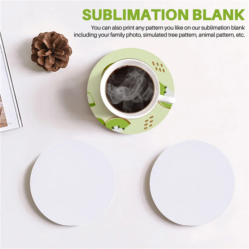 A59E-sublimatie blanco producten, 20 stuks 4 inch sublimatie onderzetter blanks, geschikt voor doe-het-zelf hete persen