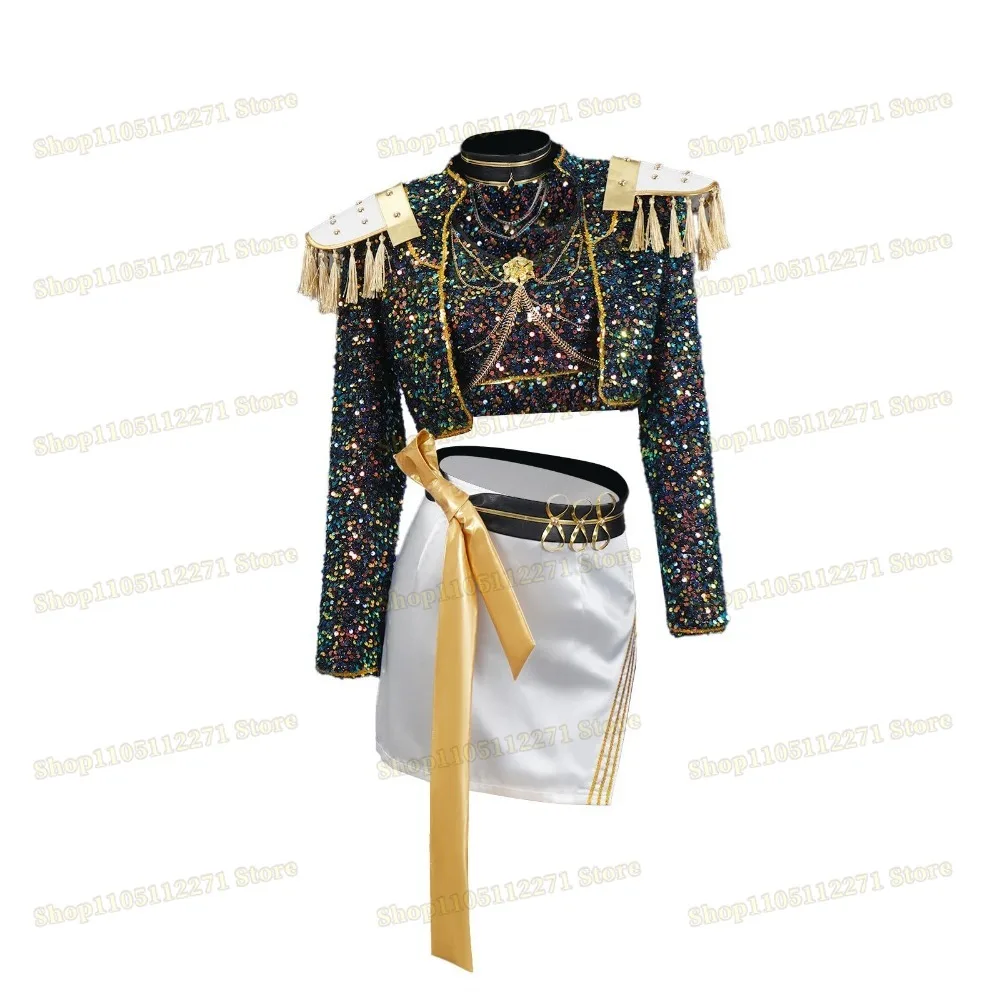 Womens Girls Rumi Mira Zeoy Kpops Demon Hunters Cosplay Costume Halloween Party K Pop Cosplay Outfits for Carnival