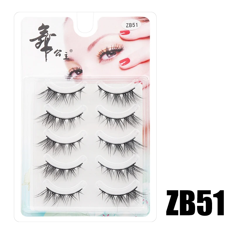 5 Paar transparente Flügelwimpern aus Kunstnerz, flauschige falsche Wimpern, koreanische natürliche Wimpern, Make-up-Wimpernstränge – Detail 10