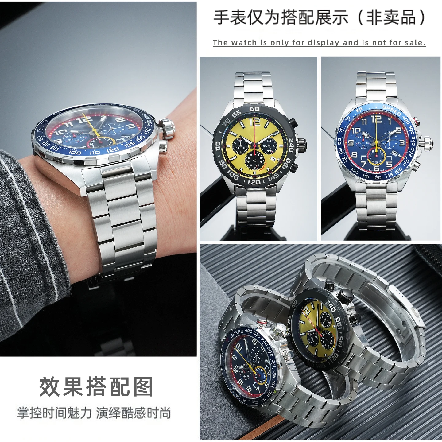 21.5mm Solid Metal Watchband For TAG HEUER Formula 1 Gulf Oil watch CAZ101 Stainless Steel Wristband F1 Bull style Bracelet view 5