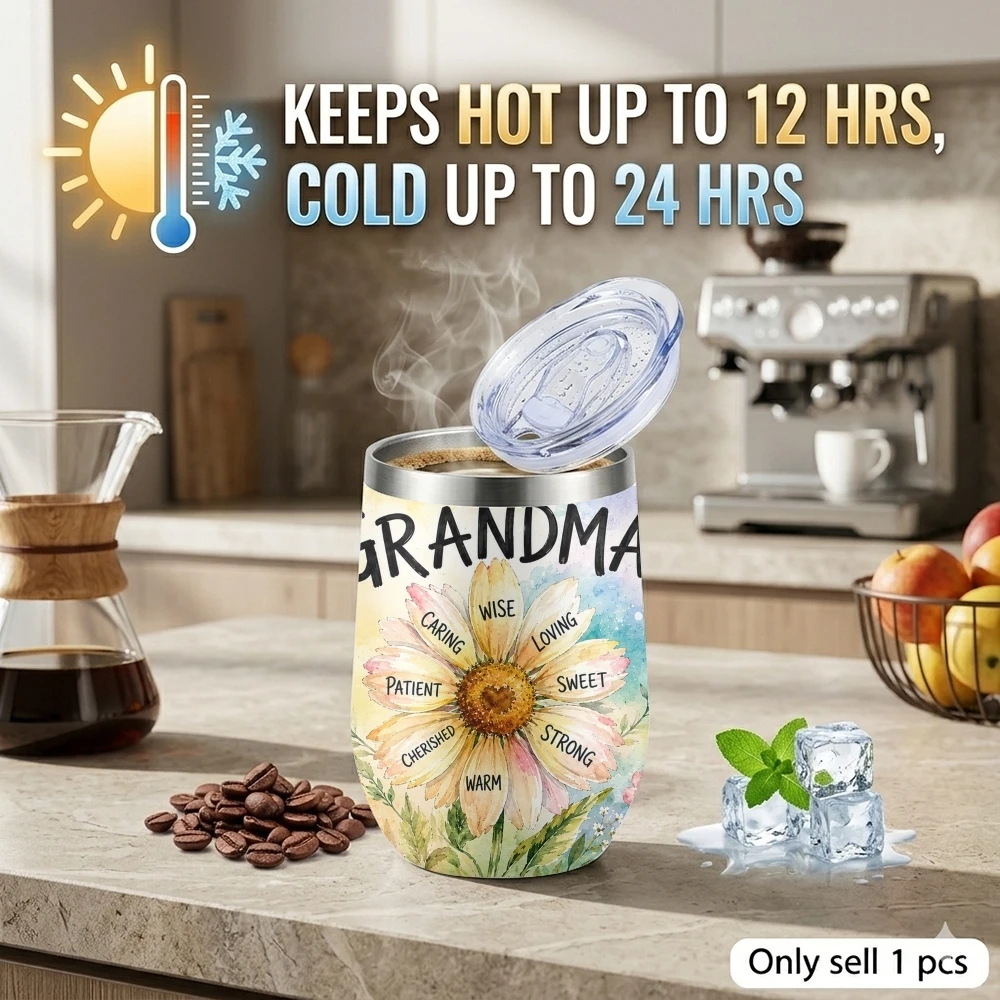 Tender Floral Keepsake Vacuum Flasks 12oz Insulated Stainless Steel Mug with Lid Travel Tumbler Double Wall Drink Coffee Cup