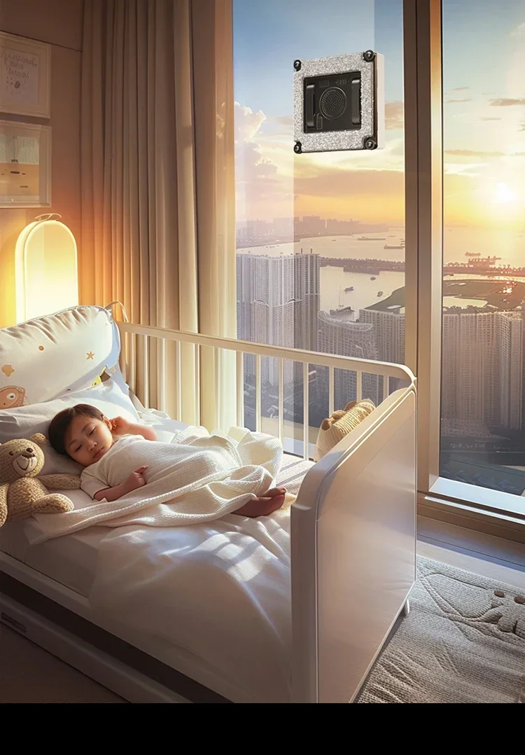 Window cleaning robot, voice prompt intelligence, glass cleaning artifact, water spray automatic household high-rise windows